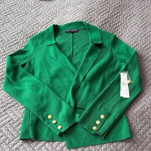 Central Park West Green Blazer with Gold Buttons Sz M NWT